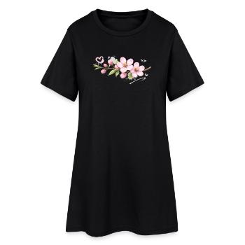 Pfirsichbluten_Graffiti - Robe T-shirt Femme - noir - Devant