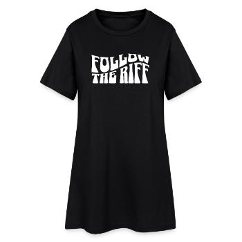 Folge dem Riss - Frauen T-Shirt-Kleid - Schwarz - Vorne