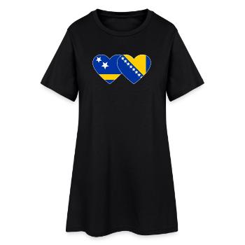 Curaçao_Bosnien_Flagge_Herz - Robe T-shirt Femme - noir - Devant