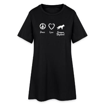 Peace Love German Shepherd - Frauen T-Shirt-Kleid - Schwarz - Vorne