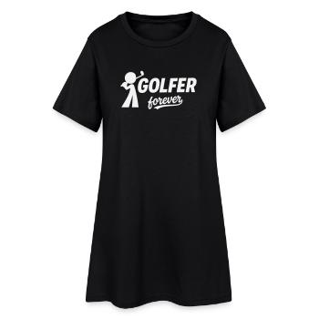 Golf, Golfer Forever Silhouette - Frauen T-Shirt-Kleid - Schwarz - Vorne