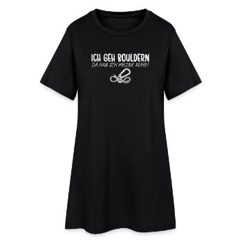 Bouldern Da hab ich meine Ruhe Klettern - Frauen T-Shirt-Kleid - Schwarz - Vorne