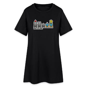 guerre, paix, fleur - Robe T-shirt Femme - noir - Devant