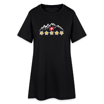 Suisse, montagnes, glaciers, vacances - Robe T-shirt Femme - noir - Devant