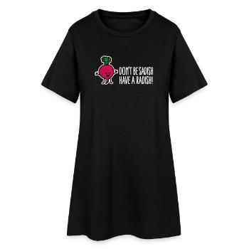 Seien Sie nicht traurig, haben Sie einen lustigen Rettich-Ernährungsberater - Frauen T-Shirt-Kleid - Schwarz - Vorne