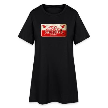 Enseigne vintage Salzbourg Autriche - Robe T-shirt Femme - noir - Devant