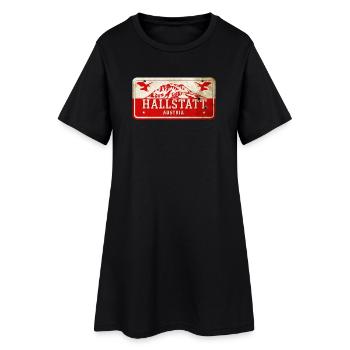 Enseigne vintage autrichienne Hallstatt - Robe T-shirt Femme - noir - Devant