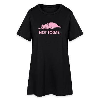 Pas aujourd’hui Chat paresseux Drôle de travail - Robe T-shirt Femme - noir - Devant