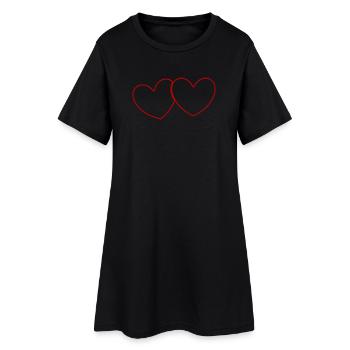 Saint-Valentin, Saint-Valentin, Saint-Valentin - Robe T-shirt Femme - noir - Devant