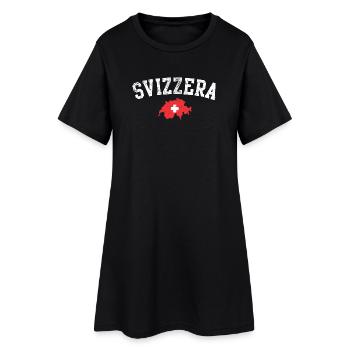 Emblème de la carte suisse - Robe T-shirt Femme - noir - Devant