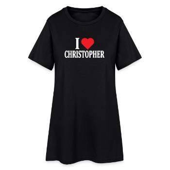 T-Shirt Ich liebe Christopher T-Shirt Geschenkidee - Frauen T-Shirt-Kleid - Schwarz - Vorne