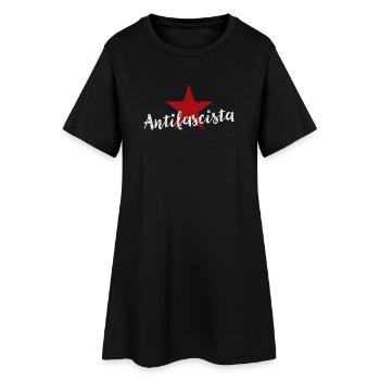 Antifasciste - Robe T-shirt Femme - noir - Devant