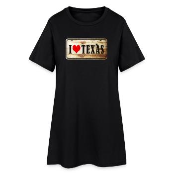 J'adore le Texas - Robe T-shirt Femme - noir - Devant