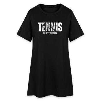 Tee audacieuse de thérapie au tennis - Robe T-shirt Femme - noir - Devant