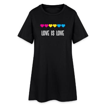LGBT Pride Month - Love is Love (Pansexual) - Women’s T-Shirt Dress - black - Front