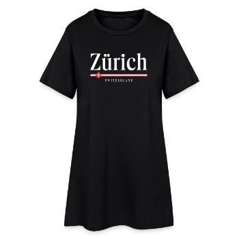 Zurich, Suisse - Robe T-shirt Femme - noir - Devant