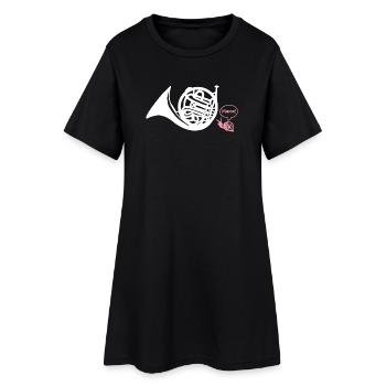 Waldhorn Hornist - Frauen T-Shirt-Kleid - Schwarz - Vorne