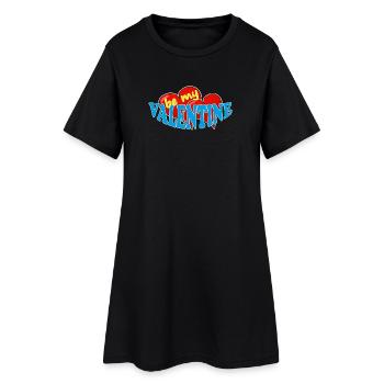 VALENTINE - Frauen T-Shirt-Kleid - Schwarz - Vorne