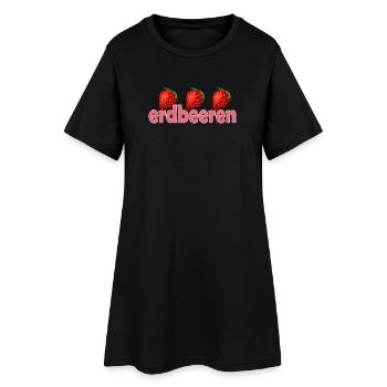 Fraises - Robe T-shirt Femme - noir - Devant