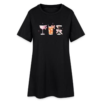 Cocktails coquettes élégants avec thé Bows - Robe T-shirt Femme - noir - Devant