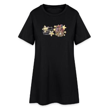 Adolescente inspirante aux cheveux colorés - Robe T-shirt Femme - noir - Devant