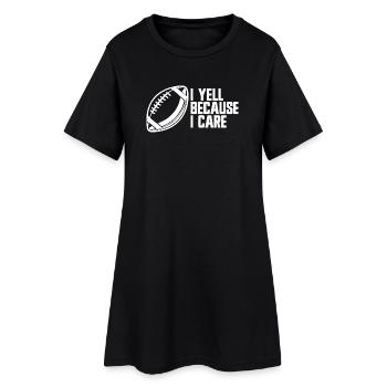 Ich schreie, weil es mir wichtig ist, Fußball-Elte - Frauen T-Shirt-Kleid - Schwarz - Vorne