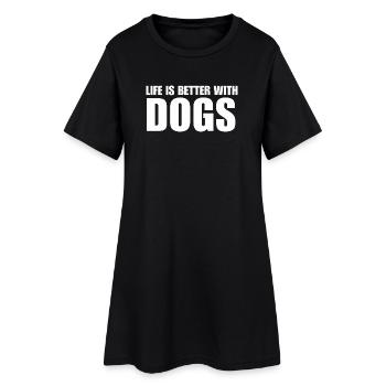 La vie est meilleure avec les chiens Idée cadeau - Robe T-shirt Femme - noir - Devant