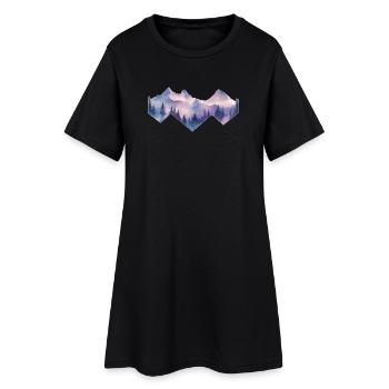 Montagnes Nature Randonnée - Robe T-shirt Femme - noir - Devant