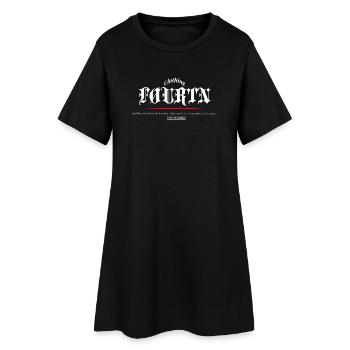 FØURTN Say What You Want (White) - Frauen T-Shirt-Kleid - Schwarz - Vorne