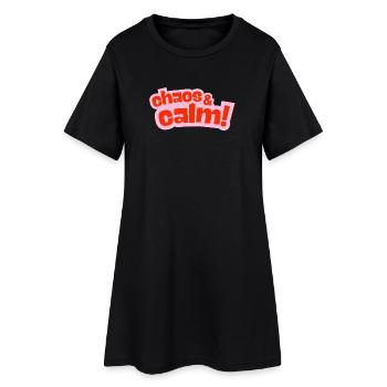 Chaos & Calme : Design de contraste - Robe T-shirt Femme - noir - Devant