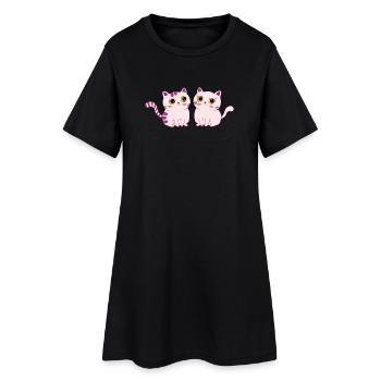 chats mignons - Robe T-shirt Femme - noir - Devant
