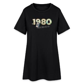 1980's Vintage Retro – Cassette – Cool Olds - Women’s T-Shirt Dress - black - Front