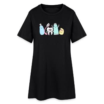 Dentiste réceptionniste - Robe T-shirt Femme - noir - Devant