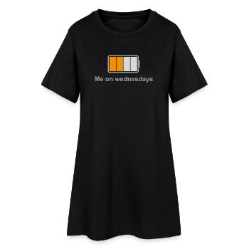 Batterie en milieu de semaine – Moi les mercredis - Robe T-shirt Femme - noir - Devant