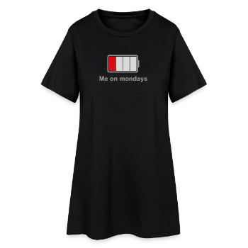 Lundis à faible batterie – Humeur à faible énergie - Robe T-shirt Femme - noir - Devant