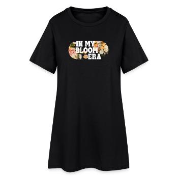 Ambiances de l’ère Bloom – Dicton fleuri rétro - Robe T-shirt Femme - noir - Devant