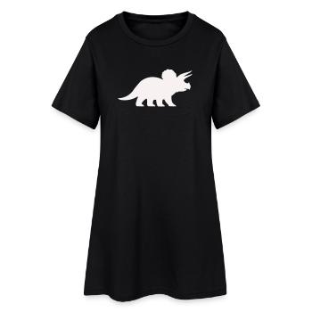 Silhouette du Tricératops – Dino minimaliste - Robe T-shirt Femme - noir - Devant