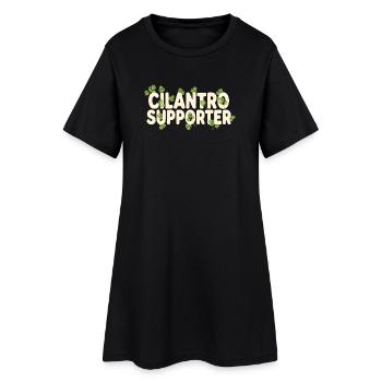 Éventail de coriandre | Humour de jardin de cuisine aux herbes - Robe T-shirt Femme - noir - Devant