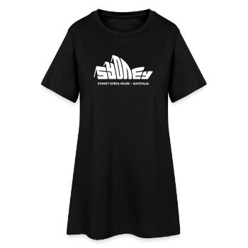 Sydney, Australie, Australien, Touristes locaux - Robe T-shirt Femme - noir - Devant