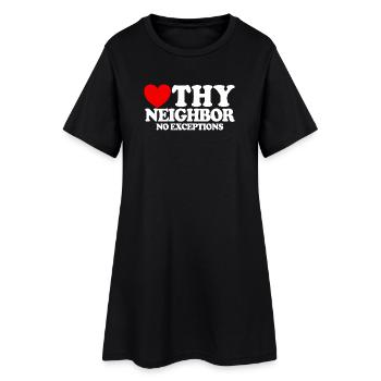 Aimez votre prochain – sans exception. Christian - Robe T-shirt Femme - noir - Devant