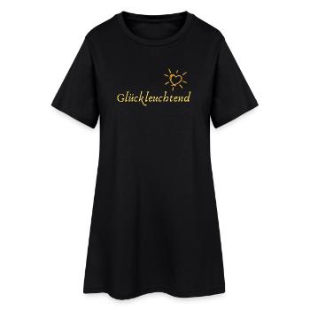 Glückleuchtend - Wortschätze - vergessene Wörter - Frauen T-Shirt-Kleid - Schwarz - Vorne