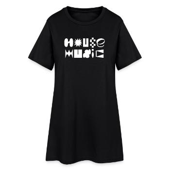 House Musique Typographie sophistiquée design de logo T-shirt - Robe T-shirt Femme - noir - Devant