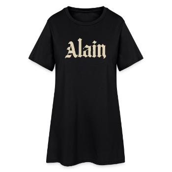 Lettrage gothique Beige d’Alain - Robe T-shirt Femme - noir - Devant