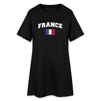 Frankreich Fan - Frauen T-Shirt-Kleid - Schwarz - Vorne