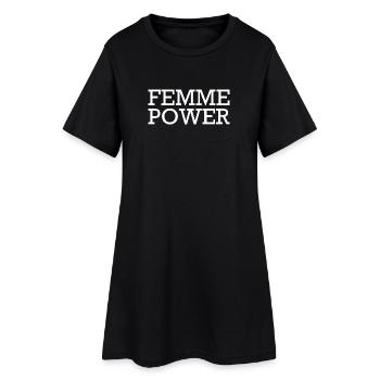femme Pouvoir - Femme - Femmes - Pouvoir des Femmes - Femmes - Robe T-shirt Femme - noir - Devant