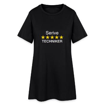 Service Techniker weiss - Frauen T-Shirt-Kleid - Schwarz - Vorne