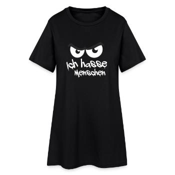 Ich hasse menschen - Frauen T-Shirt-Kleid - Schwarz - Vorne