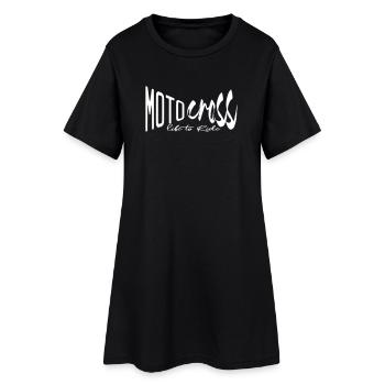 moto cross shirt - Frauen T-Shirt-Kleid - Schwarz - Vorne