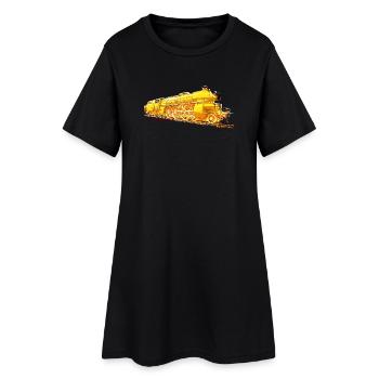 Locomotive à vapeur 18323 - Robe T-shirt Femme - noir - Devant