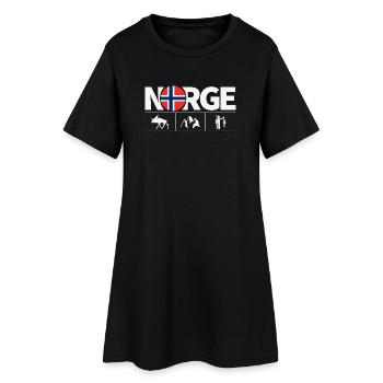 Drapeau norvégien Orignal Pêche Fjord - Robe T-shirt Femme - noir - Devant